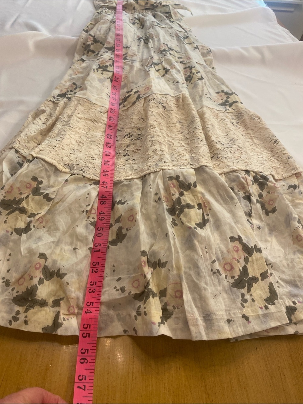 Women’s Floral Tiered Maxi Sleeveless Cottagecore Boho Lace Annabella New xs-s - Picture 13 of 15